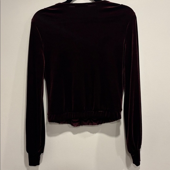 Dex Burgundy Velvet Top - Picture 5 of 11
